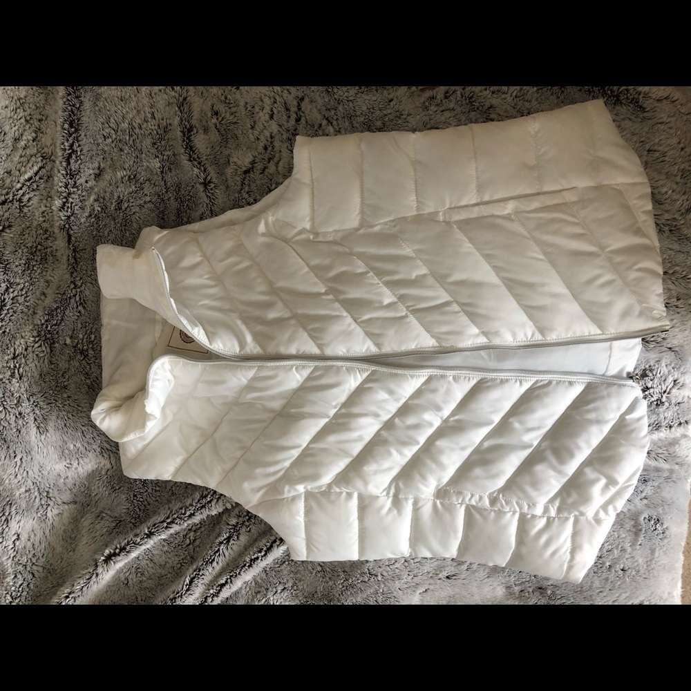 White puffer vest